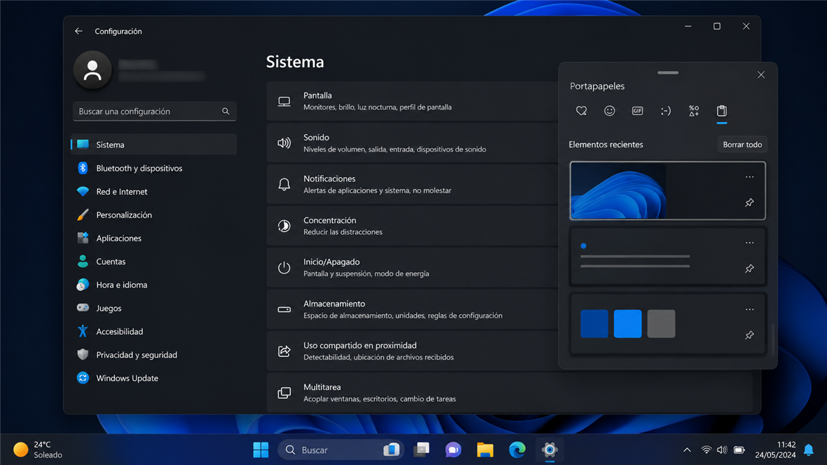 Historial del portapapeles en Windows 11
